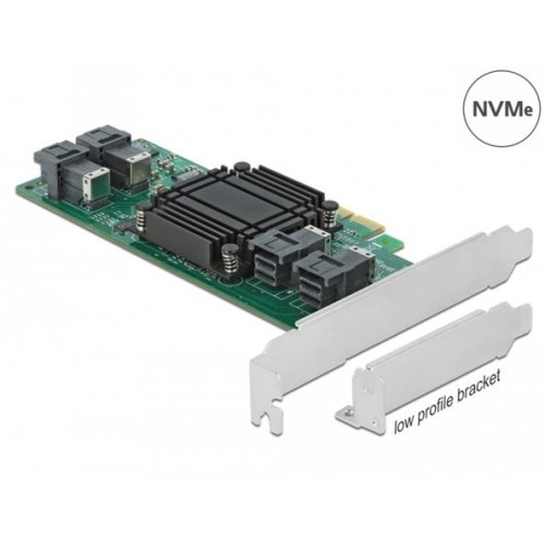 Delock Karta PCI Express x8 na 4 x interní NVMe SFF-8643 - Low Profile