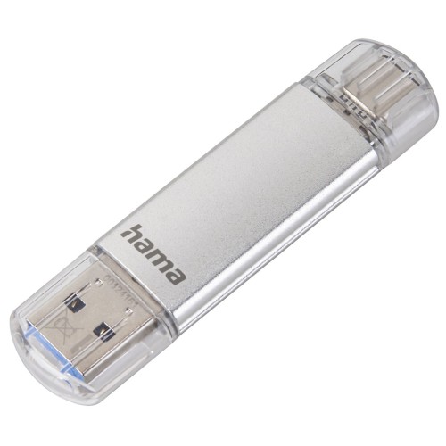 Hama Flash Pen Laeta, USB-C/USB-A 3.1, 16 GB, 40 MB/s, strieborný