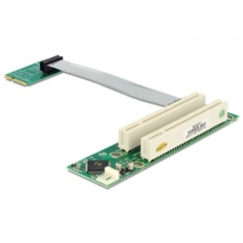 Delock Riser Card Mini PCI Express > 2 x PCI 32 Bit 5 V s flexibilním kabelem 13 cm vkládání vlevo