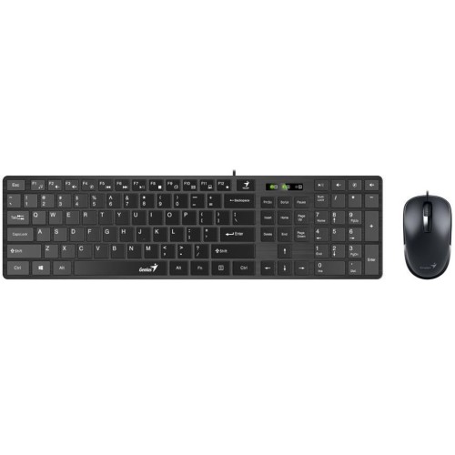 Set klávesnica + myš Genius SlimStar C126, drôtový, CZ+SK layout, USB, nízky profil, černý