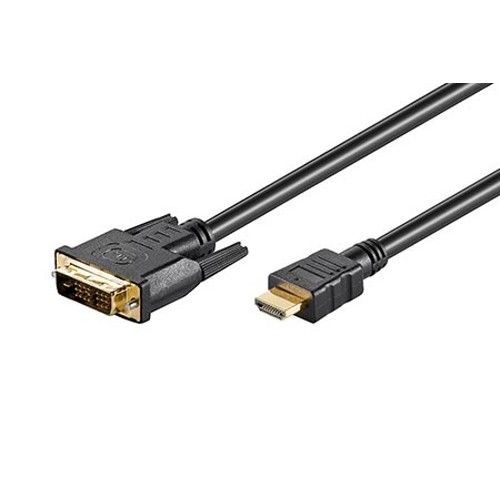 Kábel DVI-D(M) - HDMI M , 3m, s ferity, zlacené konektory