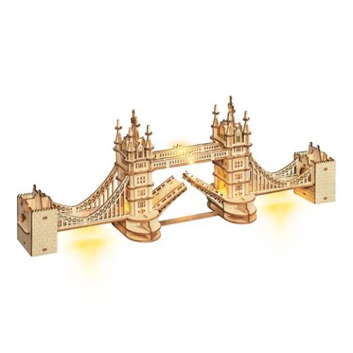 Hračka Robotime dřevěné 3D puzzle most Tower Bridge svietiaci