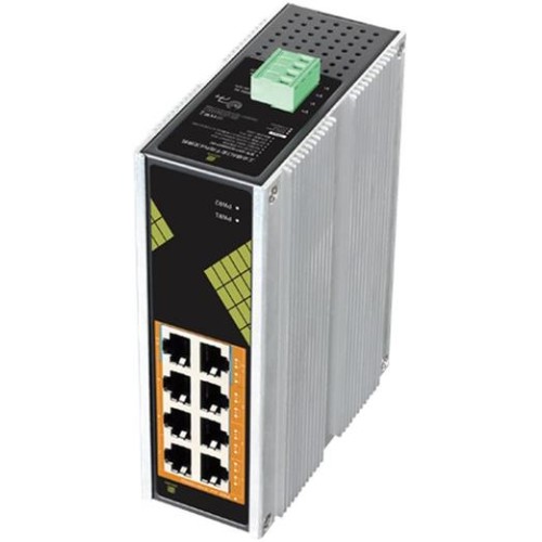 Switch Conexpro GNT-IG1008GP-DC priemyselný na DIN lištu, 8x GLAN s PoE