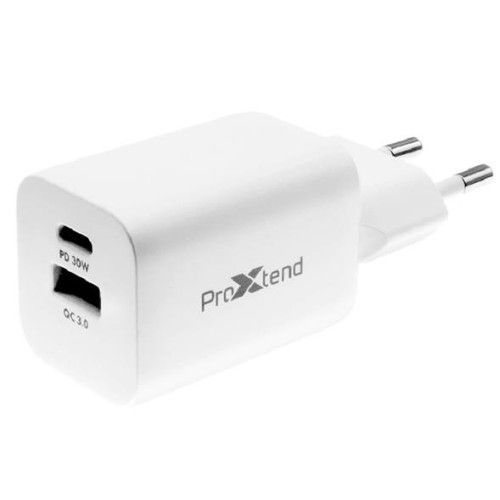 ProXtend nabíječka nástěnná USB-C/A - dual port PD+QC 3.0 (1x USB-A+1xUSB-C), 30W