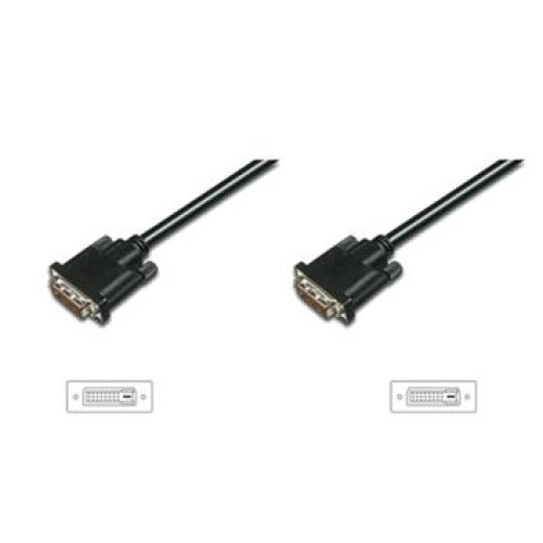 Digitus připojovací kabel DVI-D(24+1), Stíněný, DualLink, Černý, 0,5m