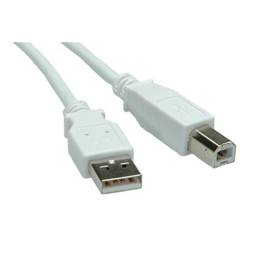 Kábel USB 2.0 A-B 4,5m, bílý/šedý