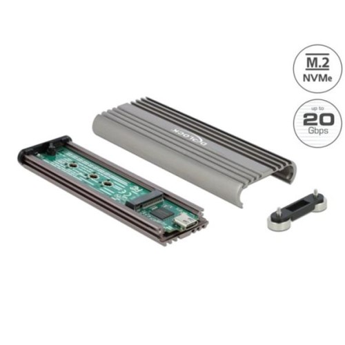 Delock Externí pouzdro pro M.2 NVMe PCIe SSD se SuperSpeed USB 20 Gbps (USB 3.2 Gen 2x2) USB Type-C™ samice - beznástroj