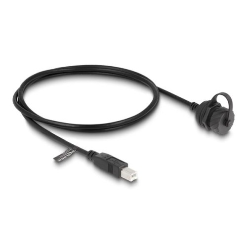 Delock Kabelový konektor ze zástrčky USB 2.0 Typ-B na zásuvku USB 2.0 Typ-B k instalaci s bajonetem ochrannou krytkou