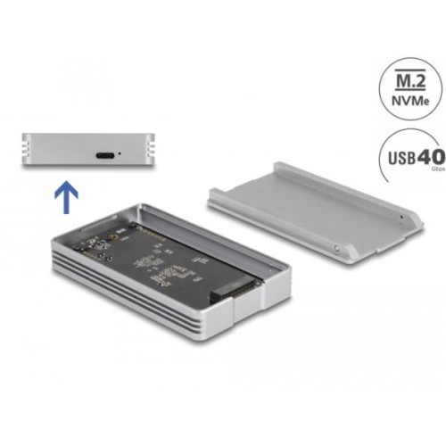 Delock Pouzdro USB4™ 40 Gbps na 1 x SSD M.2 NVMe - beznástrojový