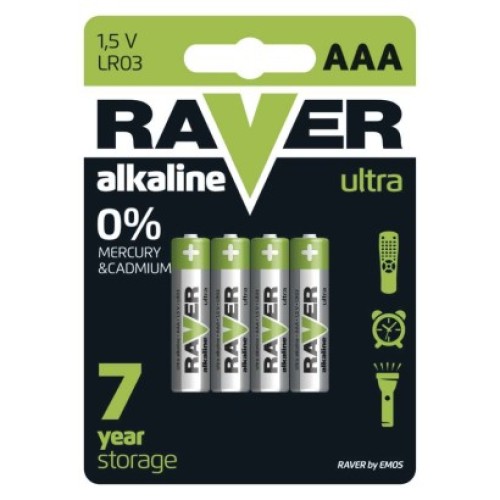 Alkalická batéria RAVER LR03 (AAA)