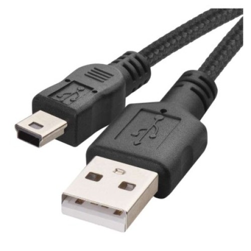 Nabíjací a dátový kábel USB-A 2.0 / mini USB-B 2.0, 2 m, čierny