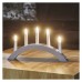 Svietnik na 5x žiarovku E10 drevený šedý, oblúk, 20x38 cm, vnútorný, teplá biela
