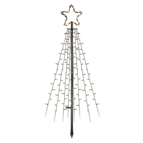 LED vianočný strom kovový, 180 cm, vonkajší aj vnútorný, teplá biela, časovač