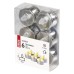 LED dekorácia – 6x čajová sviečka strieborná, 6x CR2032, vnútorná, vintage
