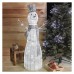 LED vianočný snehuliak ratanový, 124 cm, vnútorný, studená biela, časovač