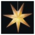 LED hviezda papierová závesná so zlatými trblietkami na okrajoch, biela, 60 cm, vnútorná
