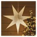 LED hviezda papierová závesná so striebornými trblietkami v strede, biela, 60 cm, vnútorná