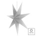 LED hviezda papierová závesná so striebornými trblietkami v strede, biela, 60 cm, vnútorná