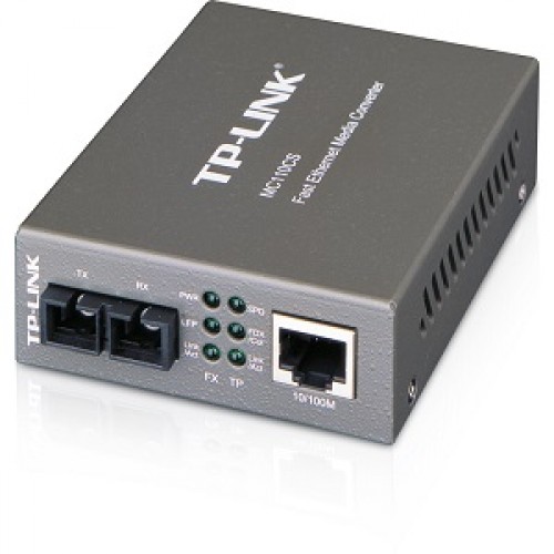TP-LINK MC110CS Optický konvertor: 10/100Mbps RJ45 to 100Mbp single-mode SC fiber Converter, Full-duplex,up to 20 Km