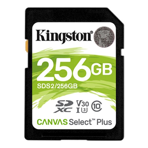 Pamäťová karta Kingston SDXC Canvas Select Plus 256 GB, U3 V30 CL10 100 MB/s
