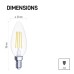 LED žiarovka Filament sviečka / E14 / 6 W (60 W) / 810 lm / neutrálna biela
