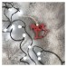 LED vianočná cherry reťaz – guličky, 30 m, vonkajšia aj vnútorná, studená biela, časovač