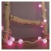 LED svetelná cherry reťaz – guličky 2,5 cm, 4 m, vonkajšia aj vnútorná, ružová, časovač