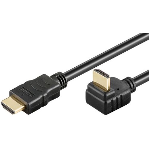 Kábel HDMI High Speed+Ethernet pozlátený zahnutý konektor 270 ° 10m