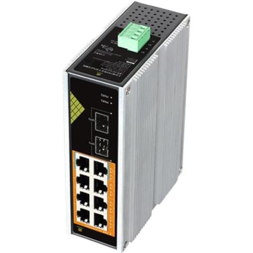 Switch Conexpro GNT-IG1210FP-DC priemyselný, na DIN lištu, 8x GLAN s PoE, 2x SFP