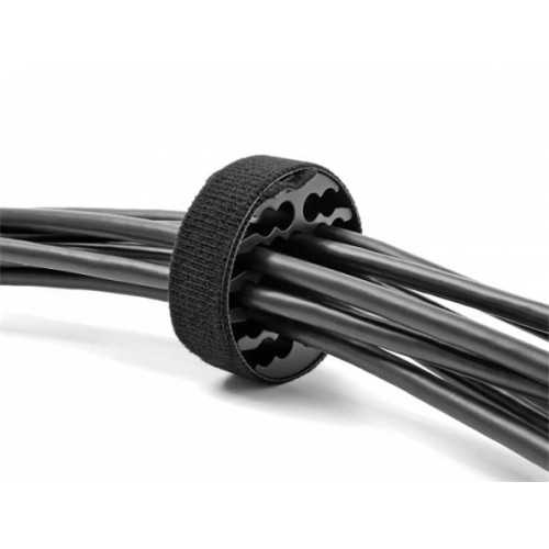 Delock Pořadač kabelů s kabelovým úvazkem na suchý zip, černý