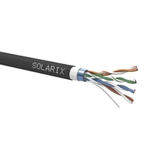 Solarix Venkovní instalační kabel CAT5E FTP PE+PVC Fca dvojplášť 305m/cívka