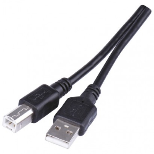 Nabíjací a dátový kábel prepájací USB-A 2.0 / USB-B 2.0, 2 m, čierny