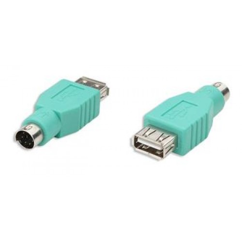 redukcia USB (female) na PS/2 (male), pre pripojenie USB zariadenia na PS2 port, zelená farba