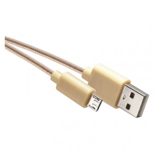 Nabíjací a dátový kábel USB-A 2.0 / micro USB-B 2.0, 1 m, zlatý