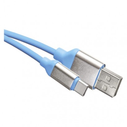 Nabíjací a dátový kábel USB-A 2.0 / USB-C 2.0, 1 m, modrý