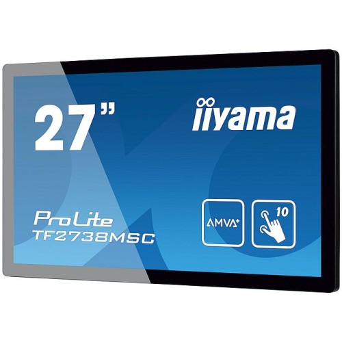 Dotykový monitor IIYAMA ProLite TF2738MSC-B2, 27" kioskový AMVA+ LED, PCAP, 5ms, 255cd/m2, USB, DVI/HDMI/DP, čierny