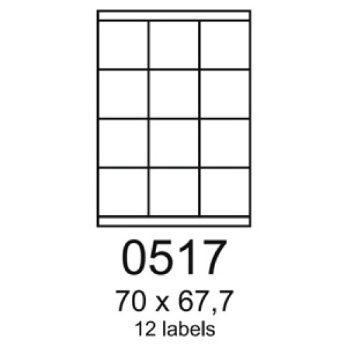 etikety RAYFILM 70x67,7 univerzálne biele R01000517A (100 list./A4)