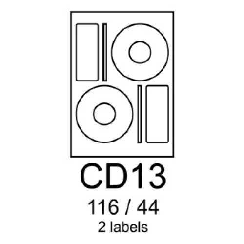 etikety RAYFILM CD13 116/44 univerzálne biele R0100CD13A (100 list./A4)