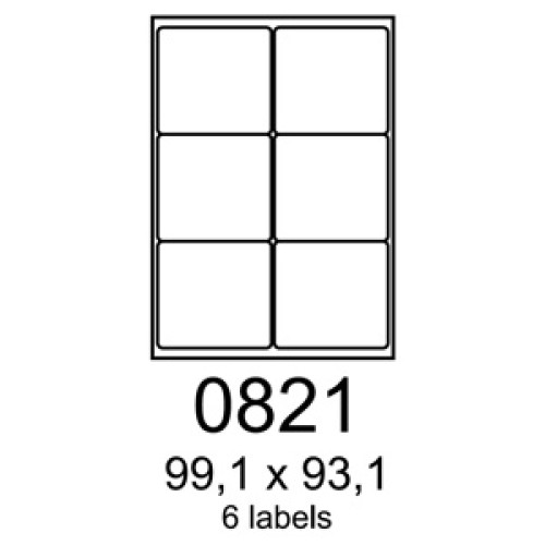 etikety RAYFILM 99,1x93,1 univerzálne biele R01000821F (1.000 list./A4)