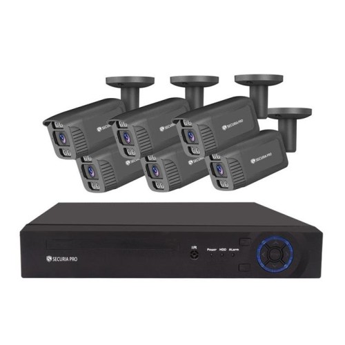 Kamerový set Securia Pro NVR6CHV5S-B IP, 5Mpx, 6 kamery, PoE NVR, čierna