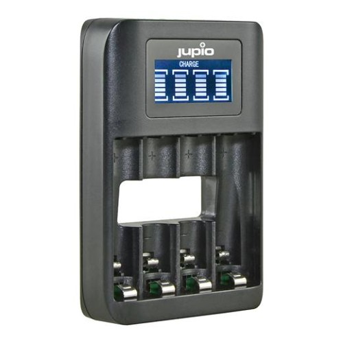 Nabíjačka Jupio USB 4-slots Battery Fast Charger LCD pre 1 až 4ks AA/ AAA batérií