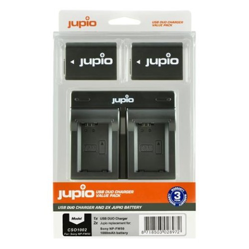Set Jupio 2x baterie NP-FW50 - 1030 mAh + duálna nabíjačka
