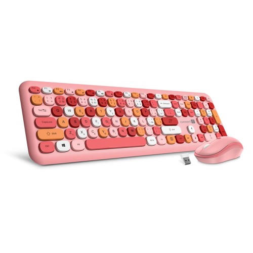 Set klávesnica + myš Connect IT FASHION combo bezdrátová růžová (+1x AAA +1x AA baterie zdarma), CZ + SK layout