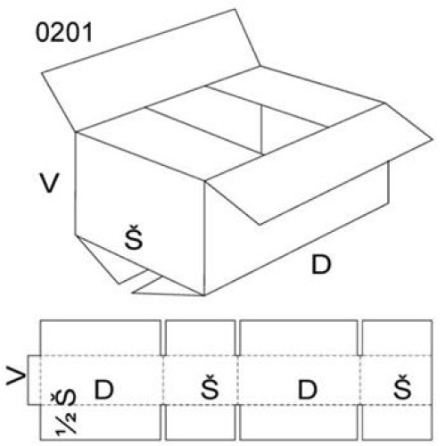 THIMM obaly Klopová krabice, velikost 1/2 6, FEVCO 0201, 390 x 290 x 400 mm