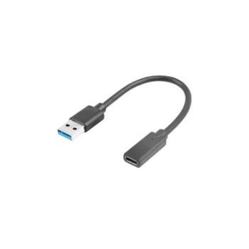 LANBERG kabel USB-C (F) 3.1 na USB-A (M) 15cm, černý