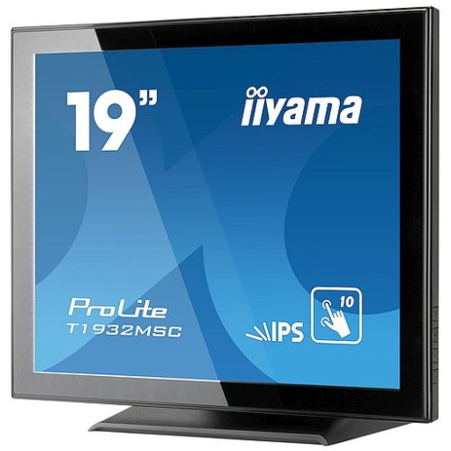 Dotykový monitor IIYAMA ProLite T1932MSC-B5X, 19" IPS LED, PCAP, 14ms, 225cd/m2, USB, VGA/HDMI/DP, lesklý, ZB, černý