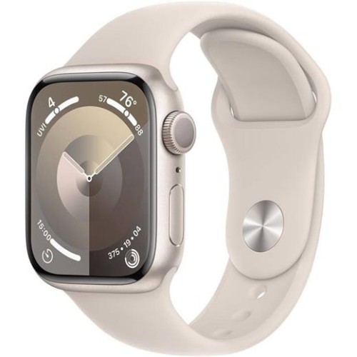 Hodinky Apple Watch Series 9 GPS + Cellular, 45mm Starlight Aluminium Case with Starlight Sport Band - M/L