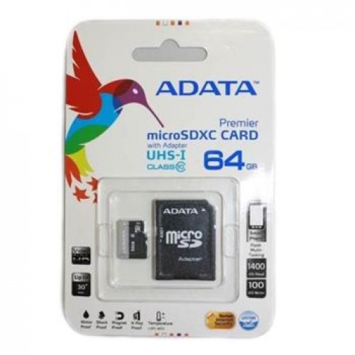 Pamäťová karta ADATA Premier micro SDXC karta 64GB UHS-I Class 10 + adaptér