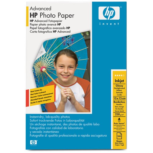 Fotopapier HP Advanced Glossy Photo 10x15 cm, 100ks, 250g/m2