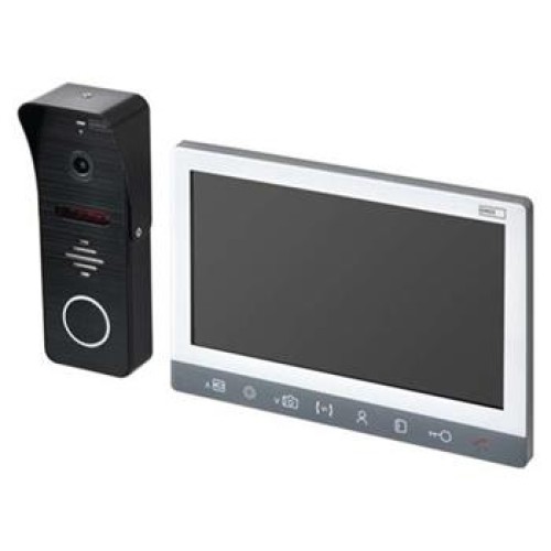 Emos videotelefon EM-10AHD, barevný 7" LCD + kamera s 1 tlačítkem, stříbrná